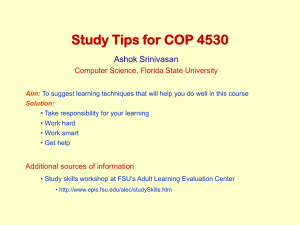 Study Tips - FSU Computer Science Department