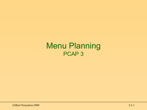 PCAP 3 Block A Menu Planning