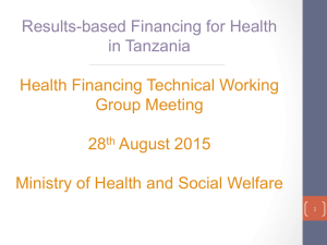 Presentation on Results Based Financing for Health