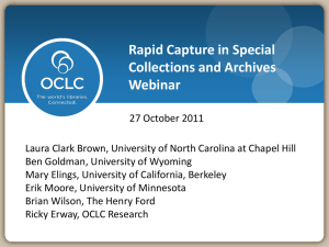 Rapid Capture in Special Collections and Archives Webinar