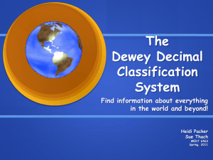 Dewey Decimal System PowerPoint - M.Ed. in SLM Portfolio for Sue