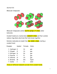 neutral groups of atoms