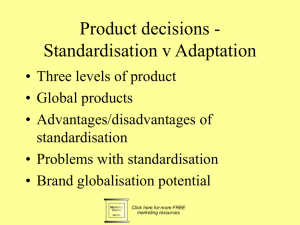 Product decisions (consumer/ Industrial/service)