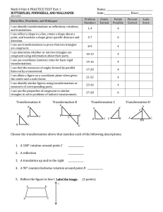 Math 8 CMP Unit 4 PRACTICE TEST Butterflies, Pinwheels, and