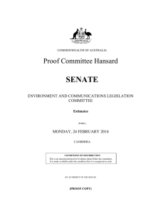 environment portfolio - Parliament of Australia