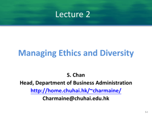 Managing Ethics and Diversity