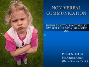 Non – Verbal Communication