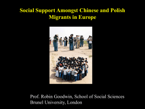 Social support amongst Chinese and Polish Migrants in Europe