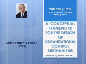 a conceptual framework for the design of organizational control