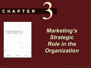 Marketing's Strategic Role in the Organization