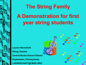 String Instrument Presentation - Central Bucks School District