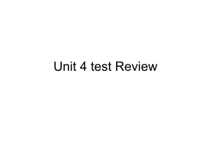 Unit 4 test Review - Effingham County Schools