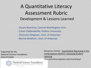 A Quantitative Literacy Assessment Rubric