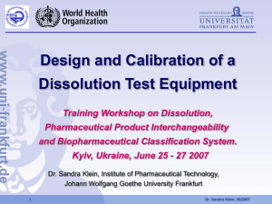 Design and Calibration of a Dissolution Test Equipment