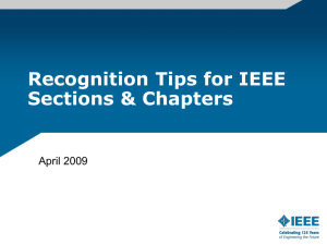 Recognition Tips for IEEE Sections & Chapters