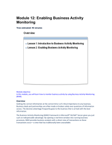 Module 12: Enabling Business Activity Monitoring