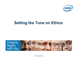 Setting the Tone on Ethics