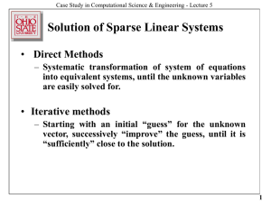 Solution of Sparse Linear Systems