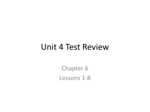 Unit 4 Test Review - Community Unit School District 308