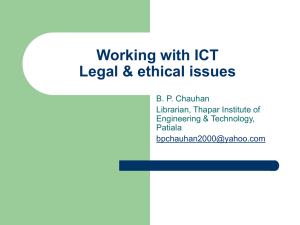 Working with ICT Legal & ethical issues - MUST