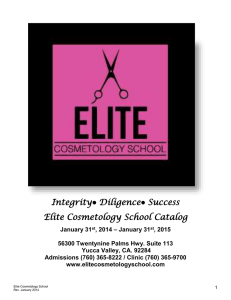 Elite Cosmetology School Catalog