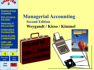 Chapter 2 - Job Order Cost Accounting