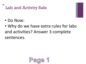 Middle School Lab Safety Rules and Procedures