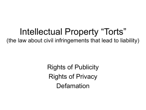 Intellectual Property “Torts” (the law about civil