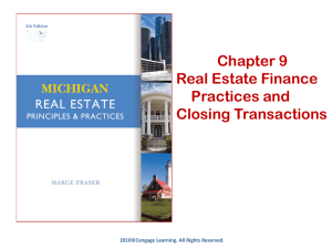 Michigan Real Estate - PowerPoint - Ch 09