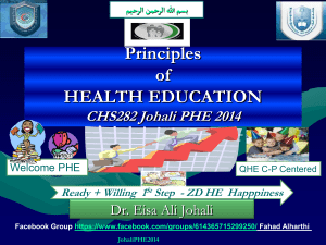 FINAL JOHALI 2 CHS282 PRINCIPLES OF HEALTH EDUCATION