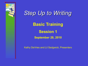 Step Up to Writing Training 1 for the 2010 year final draft