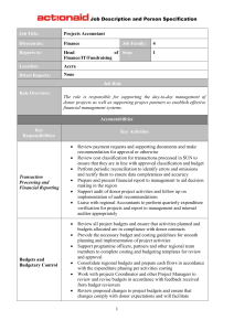 Job Description and Person Specification Job Title: Projects