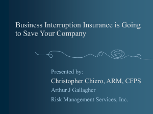 Business Interruption Insurance is going to save your company