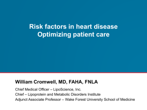William Cromwell, MD: Risk factors in heart disease – Optimizing