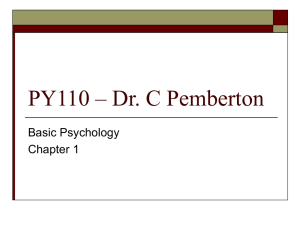 PY110 – Dr. C Pemberton - Pemberton Counseling has changed