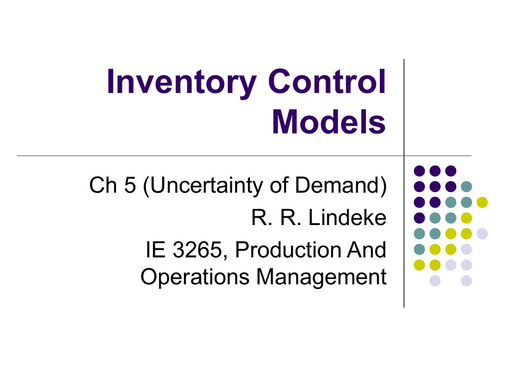 Aptitude Achivement Discrepancy Model Inventory Management Models