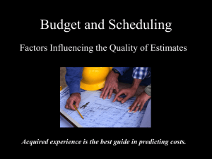 Budgeting and Scheduling