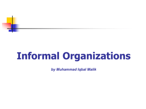 Informal Organizations