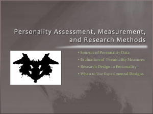 Personality Assessment, Measurement,and Res…
