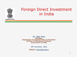 FDI Strategy Paper - Department Of Industrial Policy & Promotion