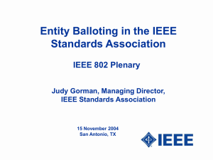 IEEE Entity Balloting and more