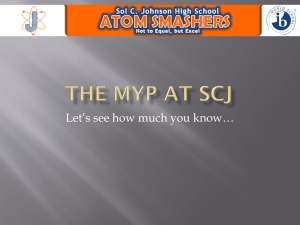 The MYP at SCJ- Student Quiz