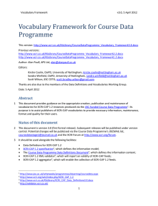 The Course Data Programme Vocabulary Framework