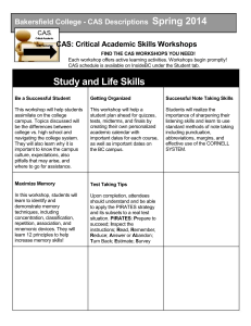 CAS: Critical Academic Skills Workshops