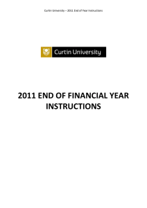 Curtin University * 2011 End of Year Instructions