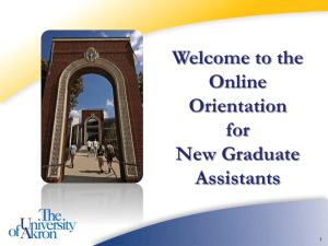 Online orientation for new graduate assistants