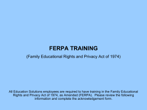 FERPA TRAINING (Family Educational Rights and Privacy