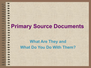 Primary Source Documents