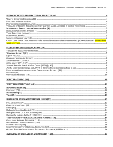 Introduction to Perspective on Security Law