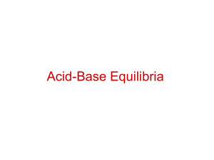 Acid-Base Equilibria